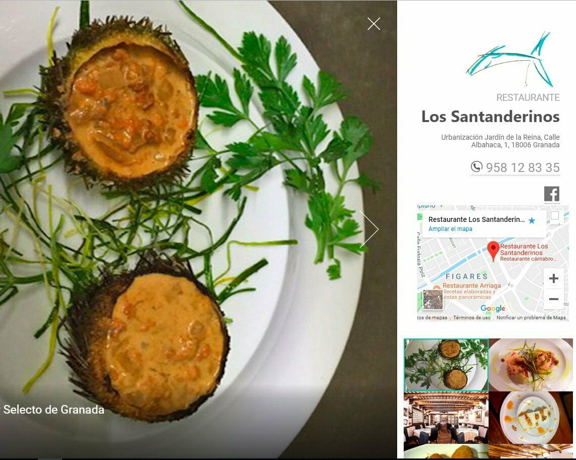 Pagina Web Restaurante Los Santanderinos Granada